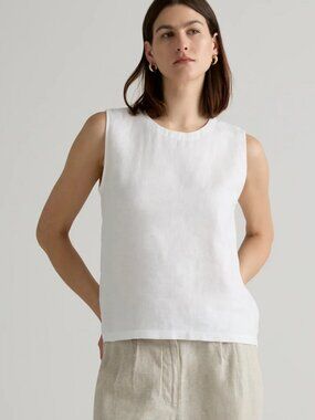 Quince White 100% European Linen Tank Size XS NWT